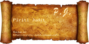 Piriti Judit névjegykártya